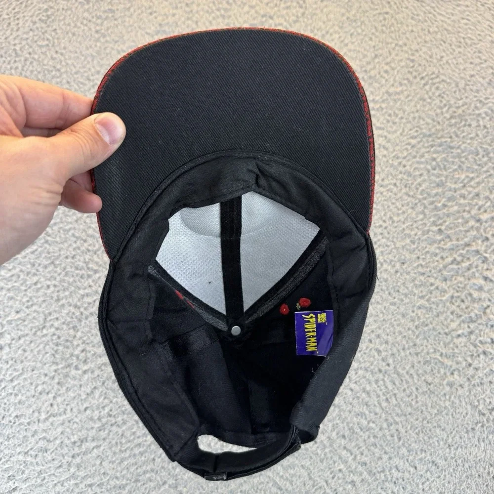 Marvel Kids Spider Man Boy's Strapback Hat‎ Black Size 4-7 Embroidered Y2k